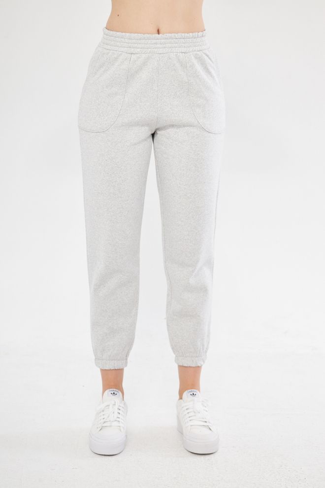 Joggers in Felpa Leggera Grigio Mélange - Comfort Essenziale