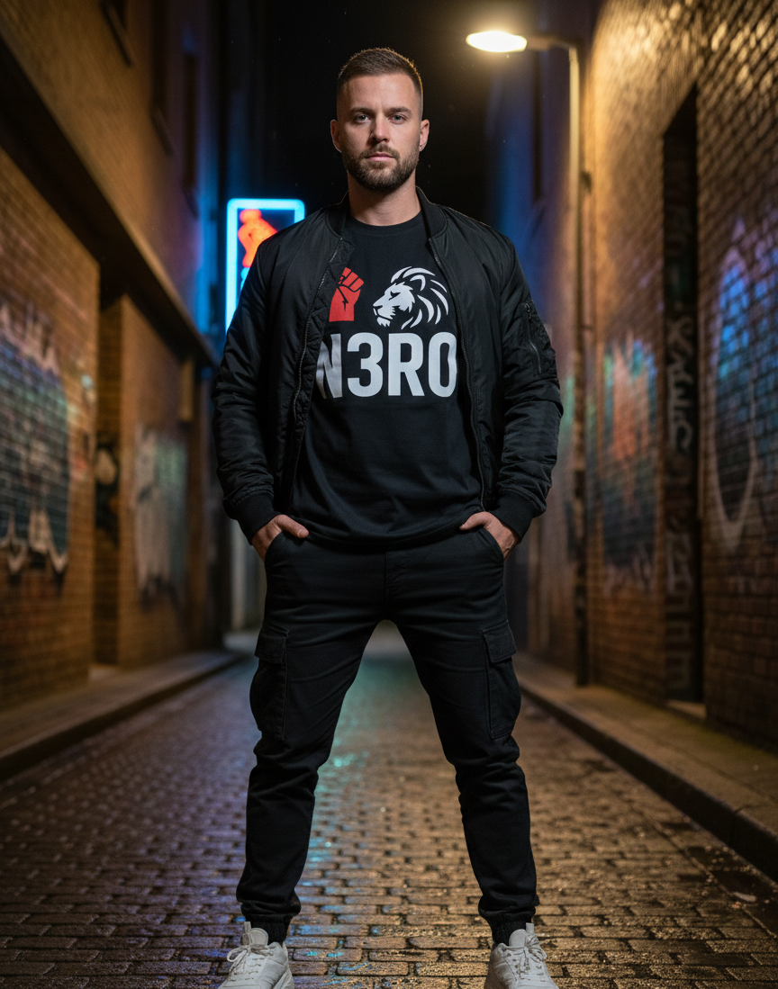 T-shirt Nera Unisex N3RO – Street Classic