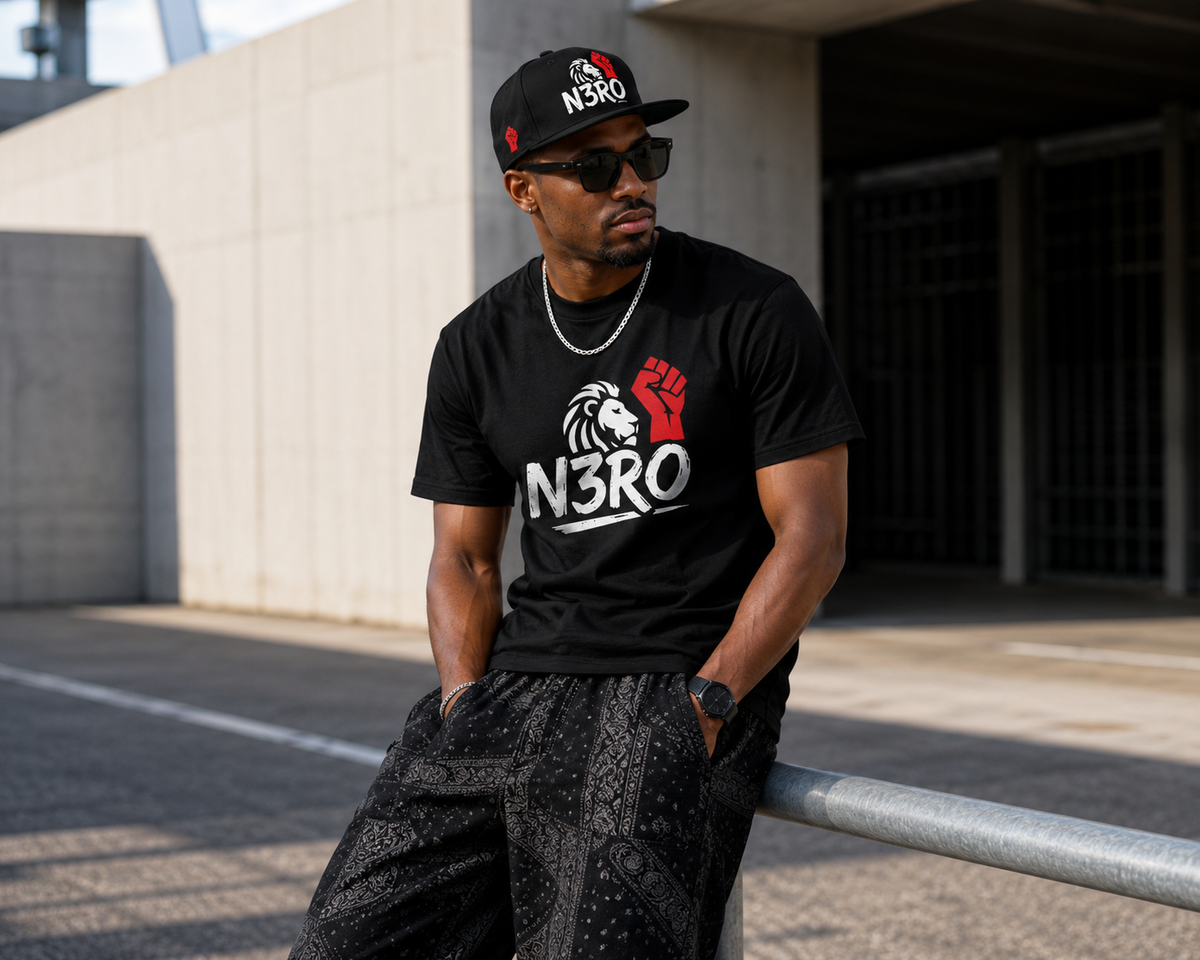 T-shirt Nera Unisex N3RO – Lion Power