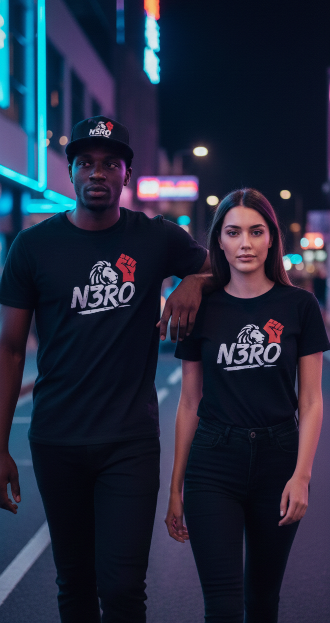 T-shirt Nera Unisex N3RO – Lion Power